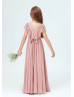 Dusty Rose Lace Chiffon Fashion Junior Bridesmaid Dress